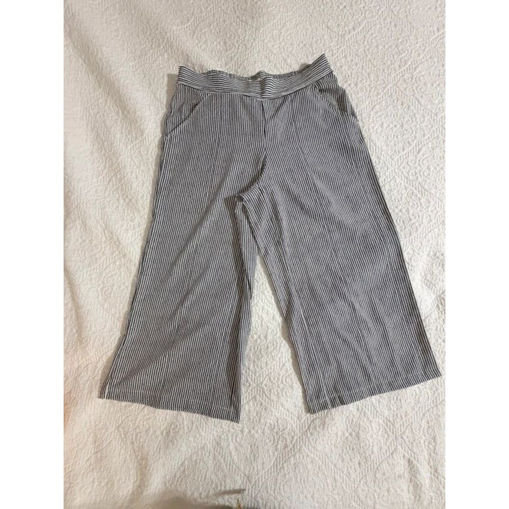 Max Studio Striped Wide Leg Culotte Pants Boho Minimalist XL